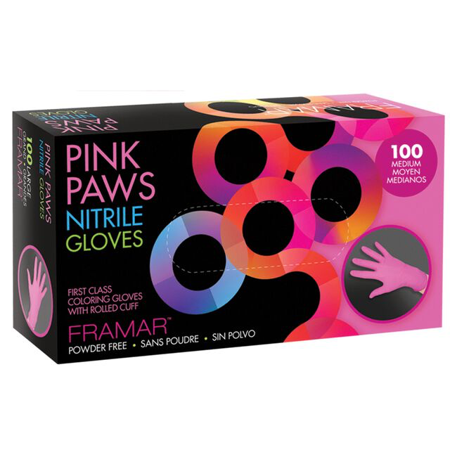 Gants en nitrile Framar Pink Paws - Large