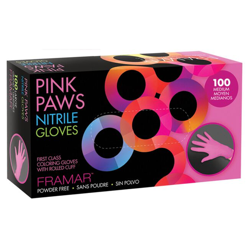 [GLV-PP-SML] Framar Pink Paws Nitrile Gloves - Small